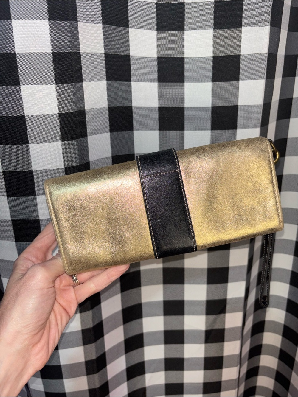 Coach Soho Metallic Gold Leather Wallet/Wristlet Clutch Y2K 2003 - Picture 3 of 8
